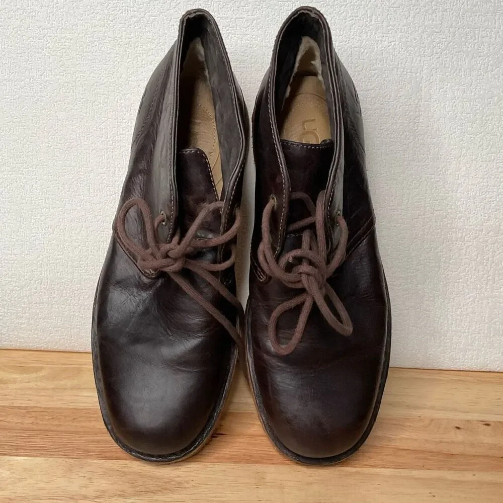 UGG‎ Leighton Chukka Boot size 7 Men’s 3275 Leather Shoes Chocolate Brown 2 eye